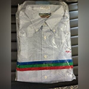 Men's New Old Stock Budweiser Beer Button Down Shirt 17 1/2-35